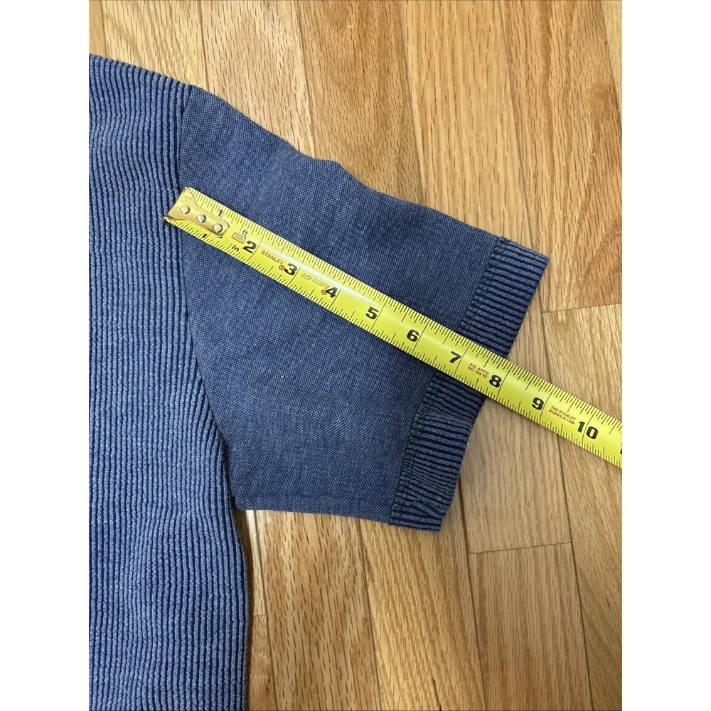 Vintage Teddi Blue Stonewashed Knit Polo Shirt Short Sleeve Collared Retro 80s - Picture 7 of 7